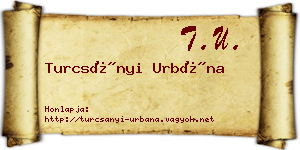 Turcsányi Urbána névjegykártya
