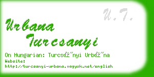 urbana turcsanyi business card